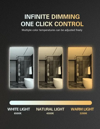 Modern Touch-Control LED Bathroom Mirror with Adjustable Lighting