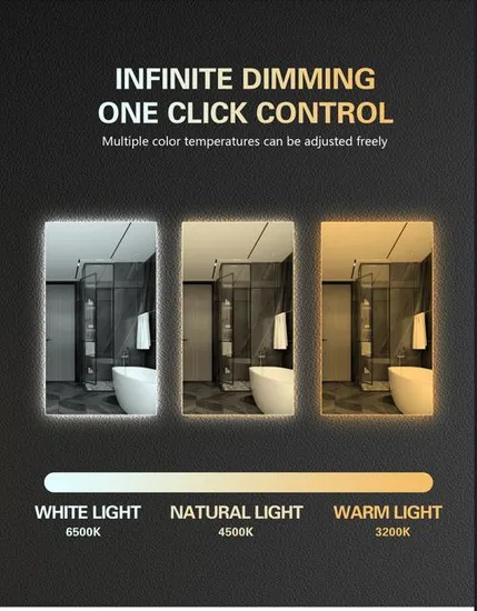 Modern Touch Control LED Bathroom Mirror with Anti-Fog Feature