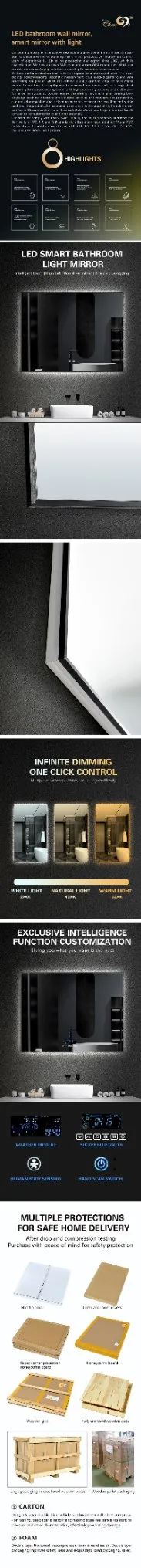 Sleek Touch Screen Vanity Mirror for Luxurious Bathrooms
