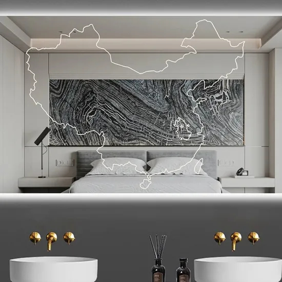 Modern Backlit Bathroom Mirror with LED Lighting for Glam