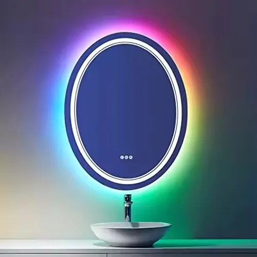 High-Tech LED Vanity Mirror with Elegant Chic Framing Style