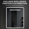 Smart Mirror Customized Wall Mounted LED Bathroom Glass Mirror Bluetooth Defogging Time Music Function Powerful Bathroom Mirror