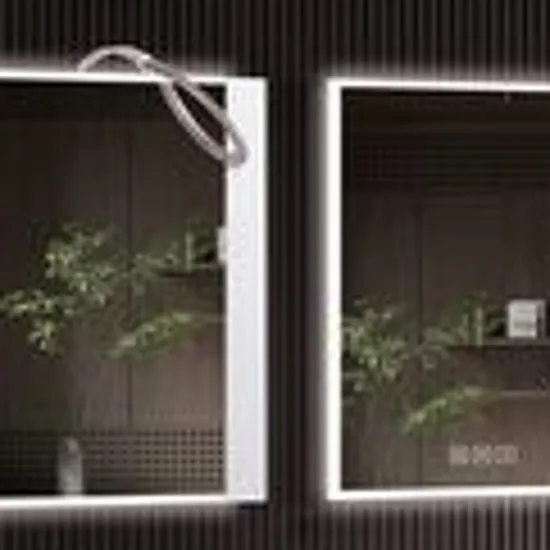 High-Tech Bathroom Mirror with Adjustable LED Lighting Features