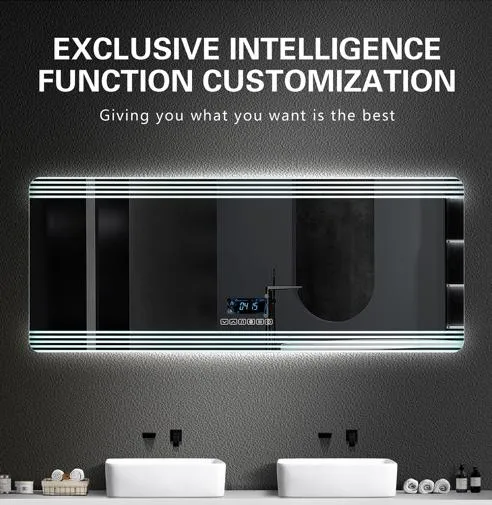 Modern Touch Control LED Bathroom Mirror with Anti-Fog Feature