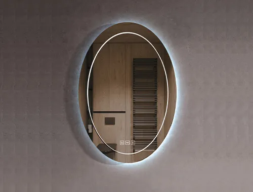 Modern Smart LED Bathroom Mirror with Touchscreen and Bluetooth Audio