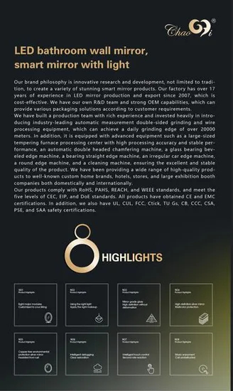 Sleek LED Vanity Mirror with Customizable Brightness Settings