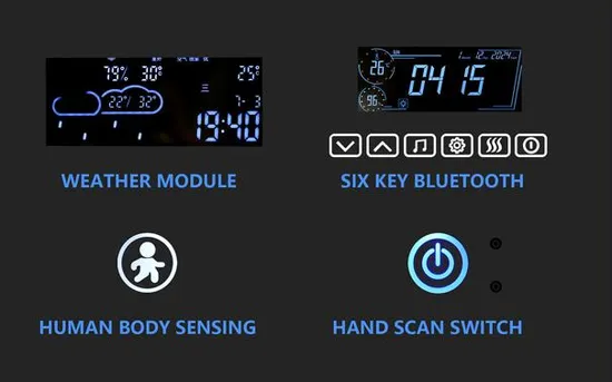 Modern Touch Control LED Bathroom Mirror with Anti-Fog Feature