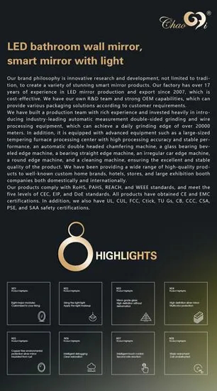 Modern Smart Mirror Cabinet Door with Elegant Design