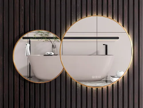 Modern Smart LED Bathroom Mirror with Touchscreen and Bluetooth Audio
