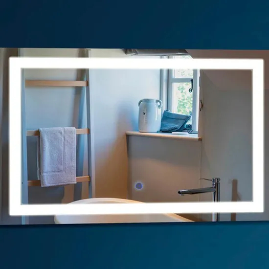 Elegant Backlit Bathroom Mirror Featuring Adjustable LED Brightness