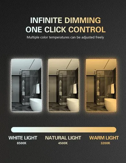 Hotel or Home Wall Mounted Circular LED Bathroom Mirror with Defogging, Bluetooth Music, Light Adjustment, and Optional Material Smart Mirror