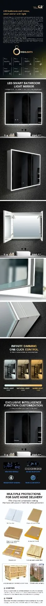 Modern Touch Control LED Bathroom Mirror for Ultimate Convenience