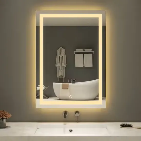 High-Tech Bathroom Mirror with Chic Framing for Elegant Spaces