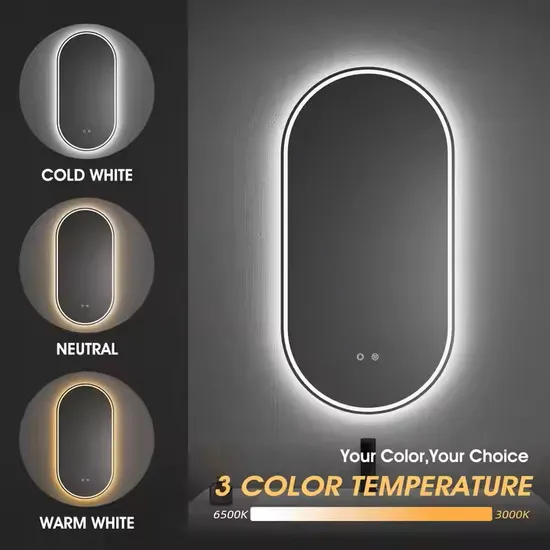 Chaoyi 3mm LED Touch Mirror 400*700mm for Makeup Lovers