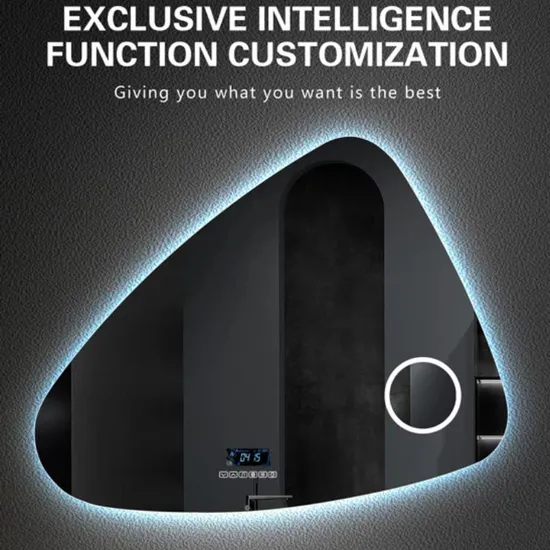 Hotel or Home Wall Mounted Backlit Intelligent Aluminum LED Bathroom Mirror with Defogging Bluetooth Music Smart Mirror