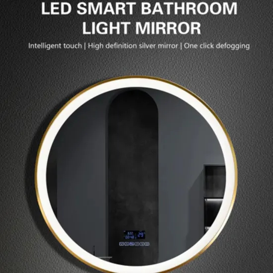 Hotel or Home Wall Mounted Circular LED Bathroom Mirror with Defogging, Bluetooth Music, Light Adjustment, and Optional Material Smart Mirror