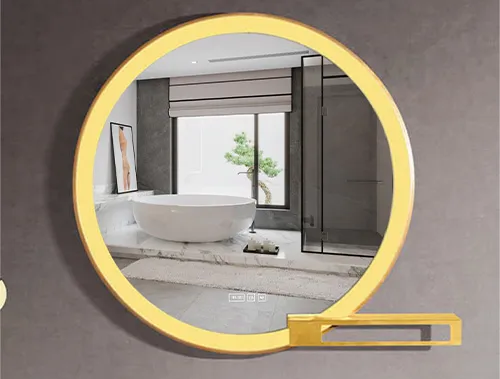 Modern Smart LED Bathroom Mirror with Touchscreen and Bluetooth Audio