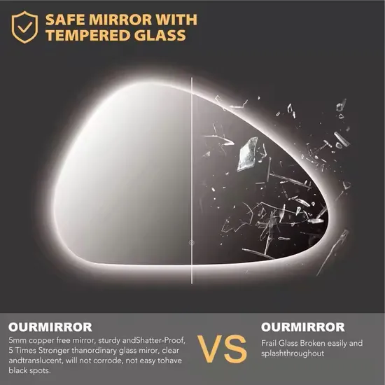 Elegant Touch Mirror 450*750mm by Chaoyi, LED with 4mm Thickness