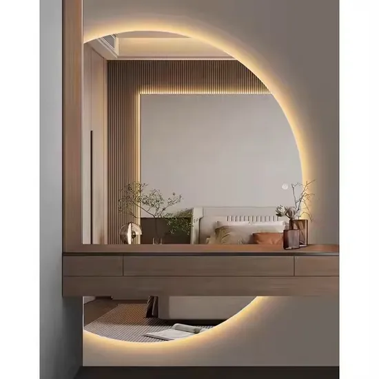 High-Tech LED Vanity Mirror with Elegant Chic Framing Style