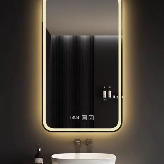 Contemporary LED Bathroom Mirror with Adjustable Brightness Settings