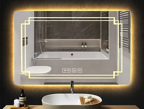 Frameless LED Bathroom Mirror with Adjustable Color Temperature