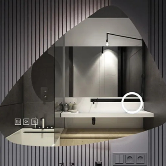Sleek Modern Smart Bathroom Mirror with Customizable LED Lighting