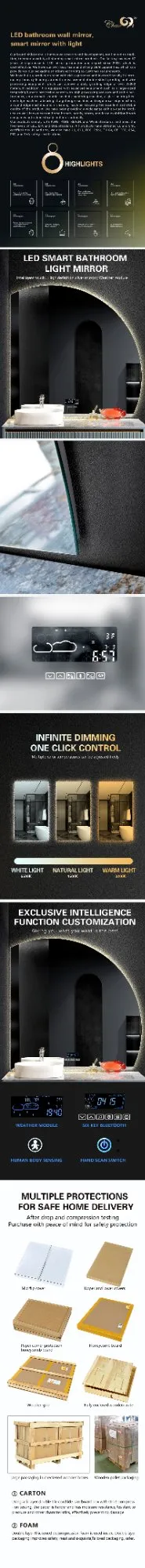 Contemporary LED Illuminated Bathroom Mirror for Perfect Reflection