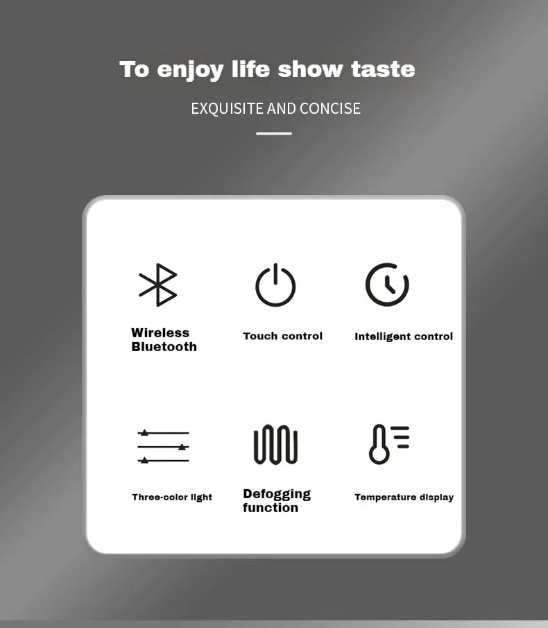 Premium 3mm Touch Mirror with LED by Chaoyi 400*700mm