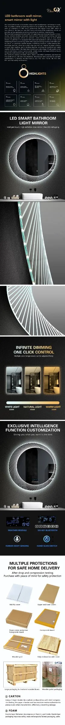 High-Quality LED Illuminated Bathroom Mirror for Perfect Grooming