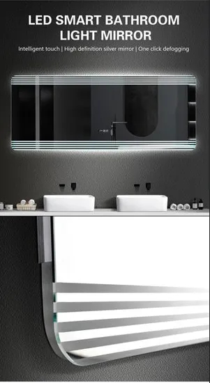 Modern Touch Control LED Bathroom Mirror with Anti-Fog Feature