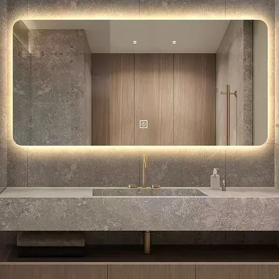 Luxurious LED Illuminated Mirror with Customizable Brightness for Stylish Interiors